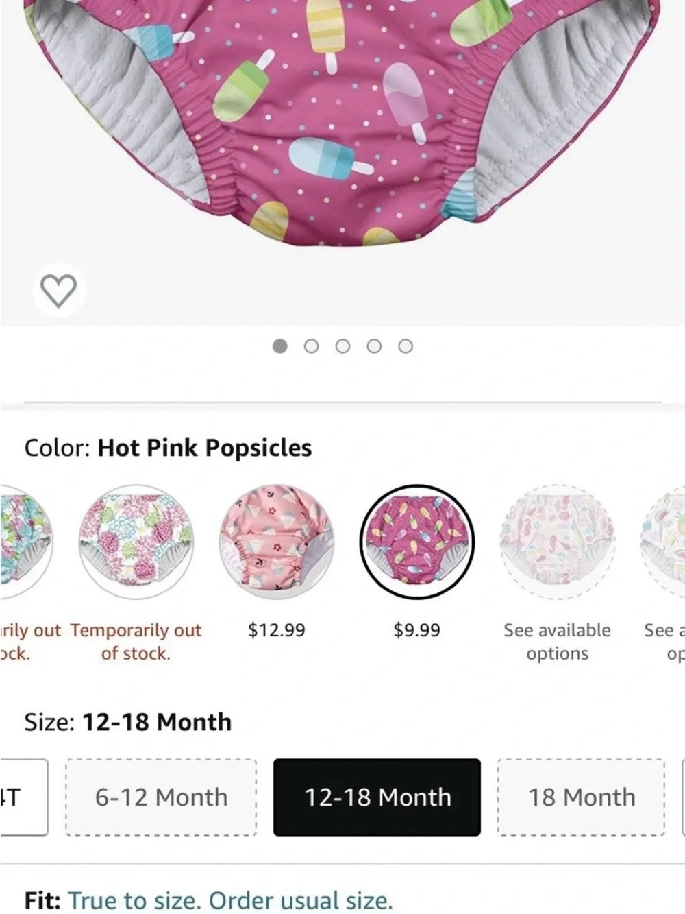 I Play Baby Pull-up Reusable Absorbent Swimsuit Diaper Size 12, 18 Month New
